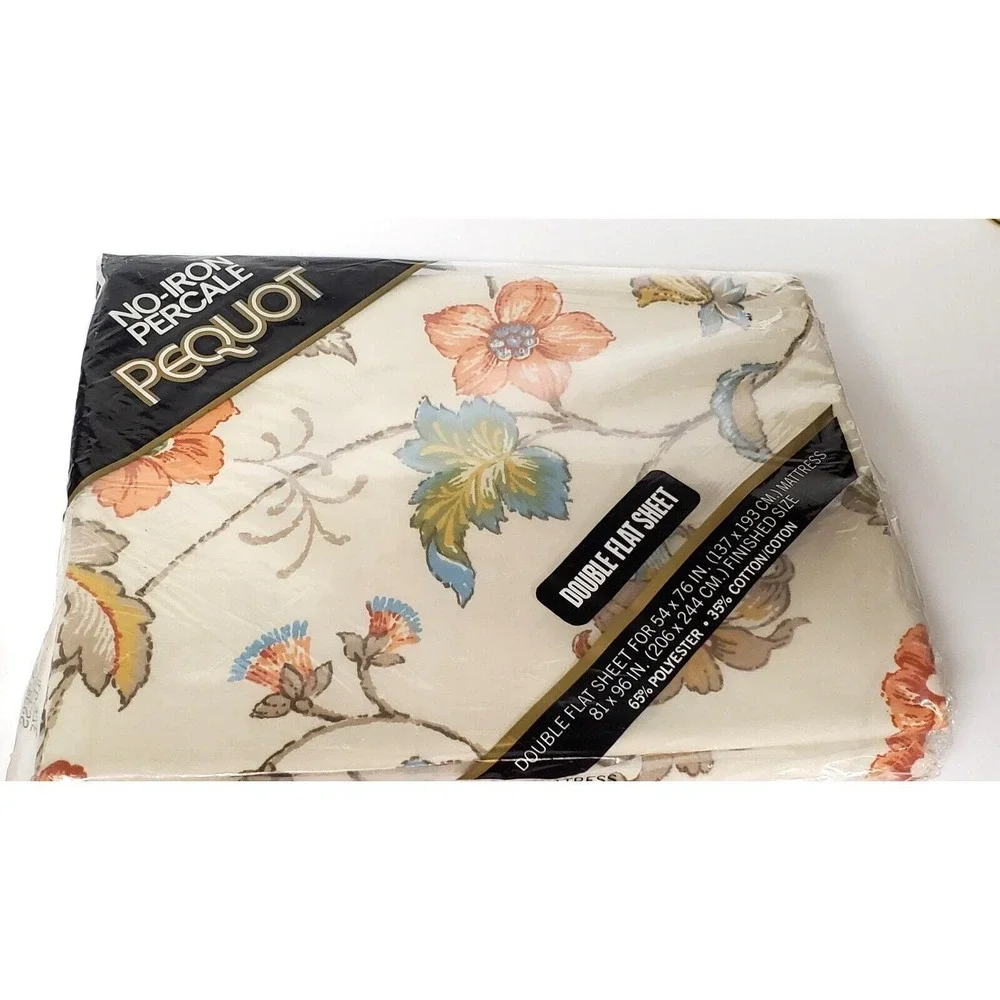 Vintage Pequot Percale Full Size Sheet Set 4 PC New in Package (1 Opened)‎